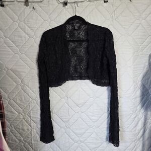 Cami Black Lace Bolero Sz M Black jacket Feary Top